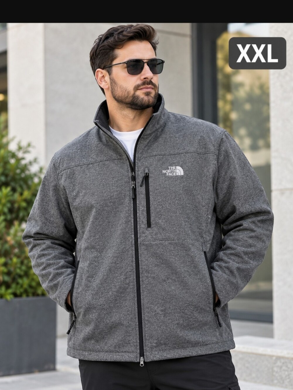 The North Face Men's Charcoal Grey Softshell Performance Jacket